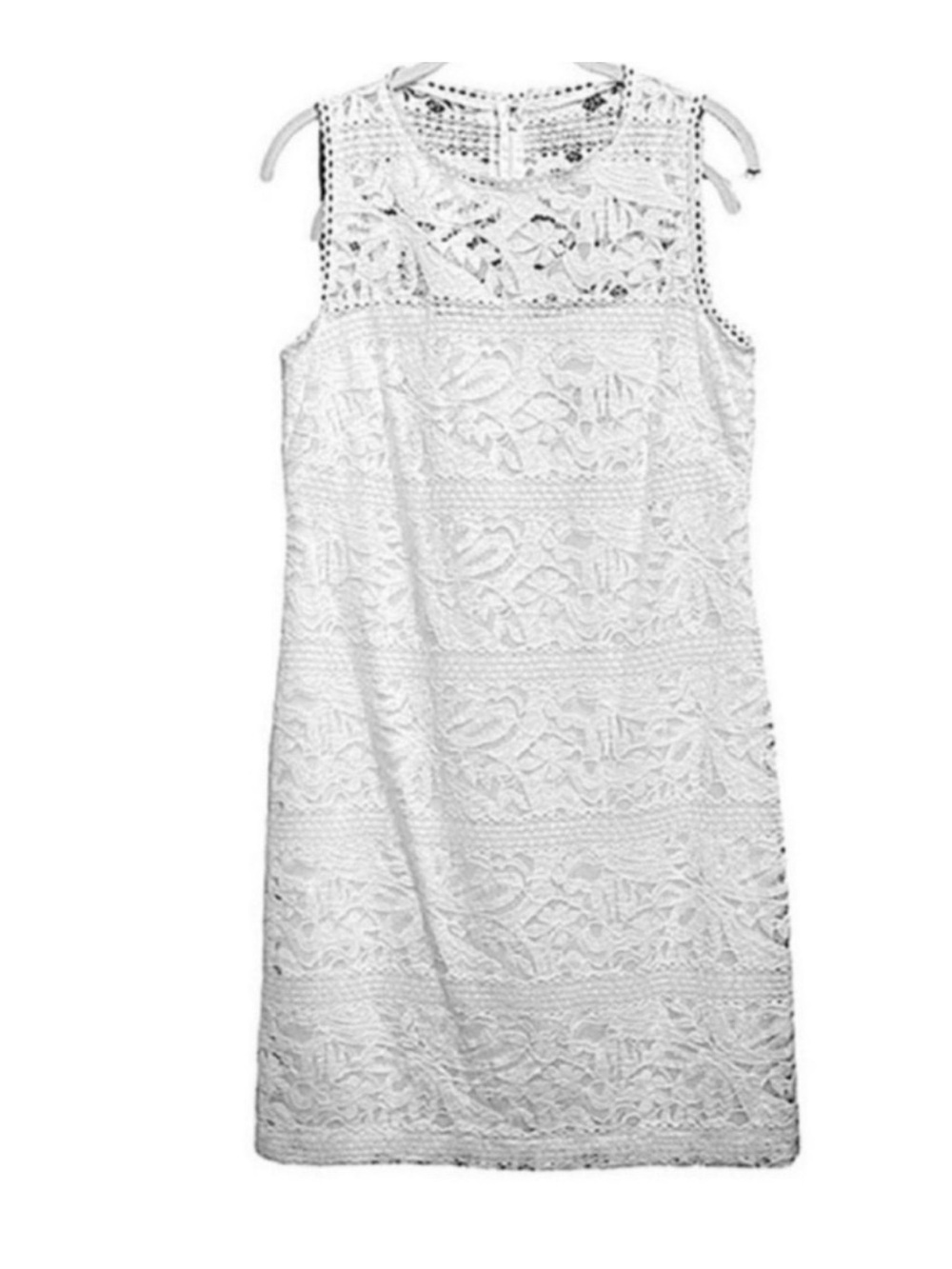 NEW Lauren Ralph Lauren Lace Overlay Dress Sleeveless Ivory White Size 14